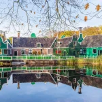 Typical Dutch village landscape