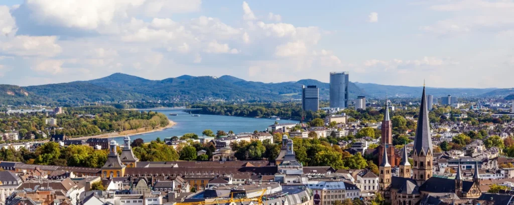 aerial of Bonn, the former capital of Germany
