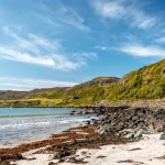 Calgary, Isle of Mull, Scotland, UK - View of the beach and the bay in the summertime.