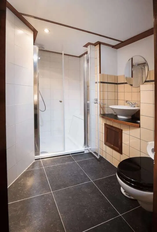 Leafde fan fryslan cabin double bathroom