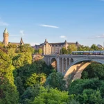Luxemburgin suurherttuakunta, kaupungin horisontti Pont Adolphen sillalla